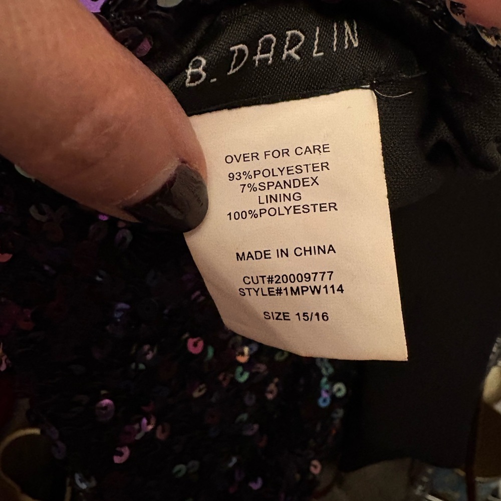 B Darlin Bow Back Sequin Dress - Picture 4 of 4